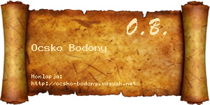Ocsko Bodony névjegykártya